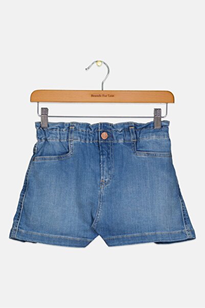 Pepe Jeans شورت جينز مغسول للبنات الصغار، أزرق