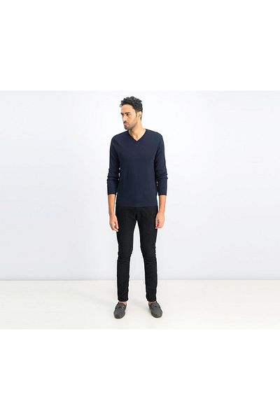 Perry Ellis Men Pullover Sweater, Navy