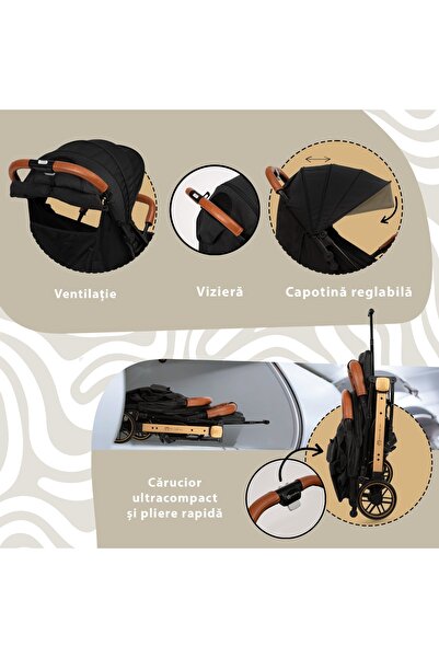 APPEKIDS Sportovní cestovní kočárek, ultrakompaktní, typ Troller - černý