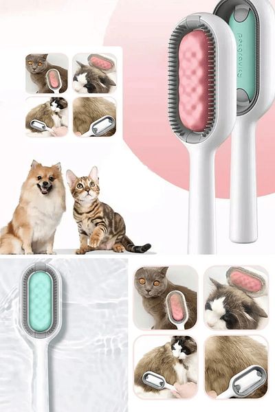 Pribor Cat Dog Massage Silicone Hair Removal Collection Brush with Wet Wipe Apparatus