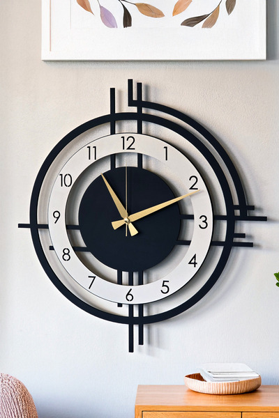 LUPOKRAFT Şık ve Modern Duvar Saati - 48cm Büyük Boy, 3 Farklı Renk Seçeneği -
