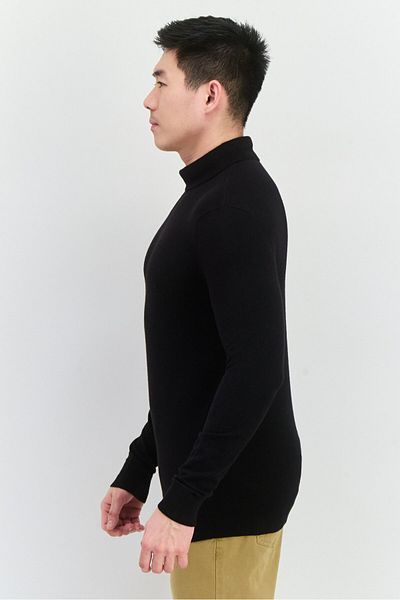 French Connection Men Turtle Neck Long Sleeves Knitted Sweater, Black