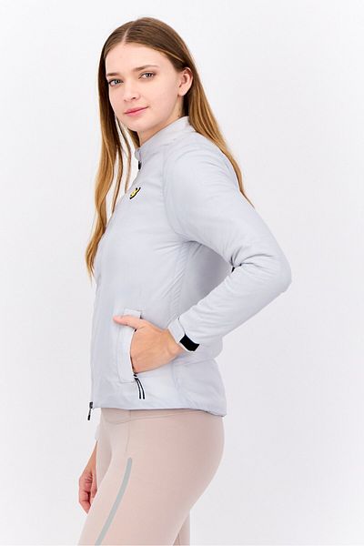 Lyle & Scott Women Brand Logo Full Zipper Sweatshirt, Grey