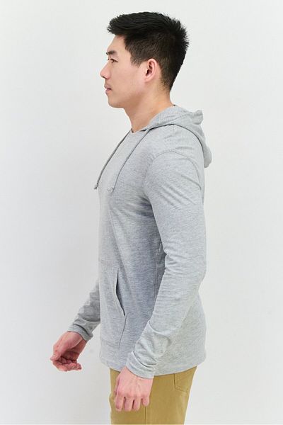 Brave Soul Men Hooded Heather Long Sleeves Hoodie, Grey
