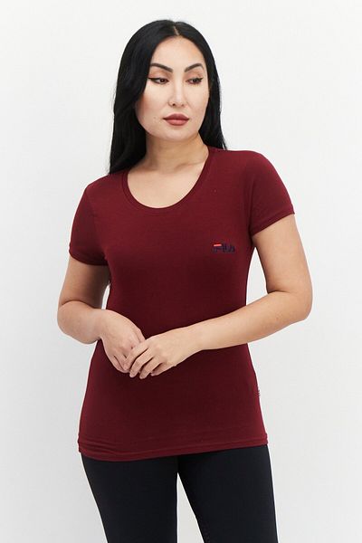 Fila بلوزة رياضية نسائية مناسبة للتدريب، لون عنابي