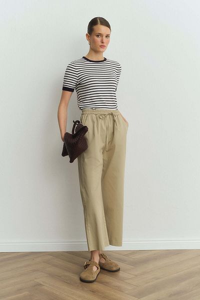 Hooopstore Παντελόνι Gabardine Loose Beige