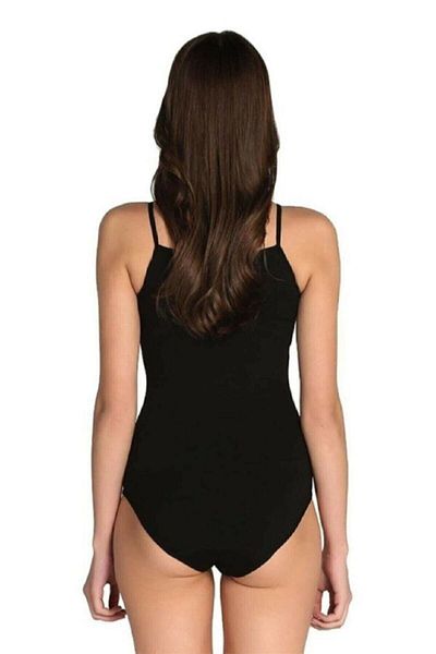 KEYAL Tutku Women's Black Rope Strap Lycra Hook Snap Fastener Bodysuit Ttk