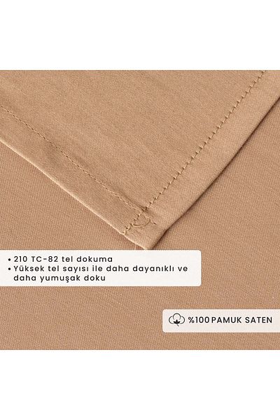 Bella Maison Supreme Basic Double 100% Cotton Satin Plain Bed Sheet Mink (240X260 cm)