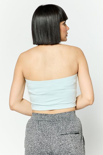 Ellesse Women Brand Logo Print Strapless Top, Light Blue
