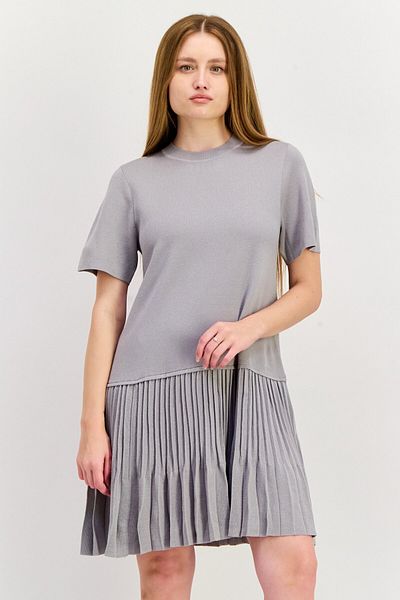 Esprit Women Textured Mini Dress, Grey