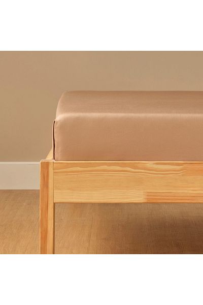 Bella Maison Supreme Basic Double 100% Cotton Satin Plain Bed Sheet Mink (240X260 cm)