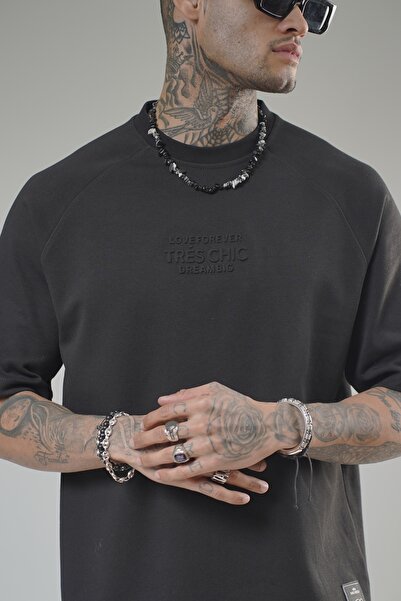 Butik TREND WE Μπλουζάκι με στάμπα με διπλό πρόσωπο από ύφασμα Raglan Oversize Fit