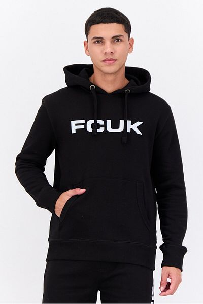 French Connection Men 2 Pcs Brand Logo Hooded Sweatshirts And Short Set, Black