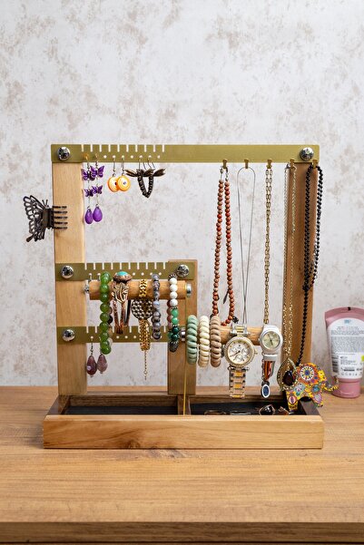 Genel Markalar Takı Düzenleyici Organizeri Dekoratif Ahşap Takı Standı Bilekl...