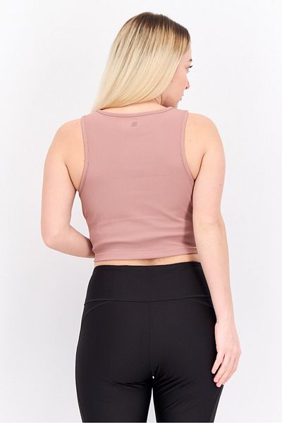 JASON WU Women Sportswear Fit Padded Sleeveless Training Crop Top, Rose Gold