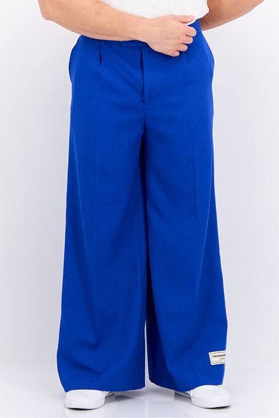 The Giving Movement Men Regular Fit Brand Logo Wide Leg Pants, Royal Blue