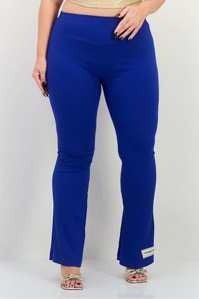 The Giving Movement Women Ribbed Pull On Wide Leg Pants, Blue