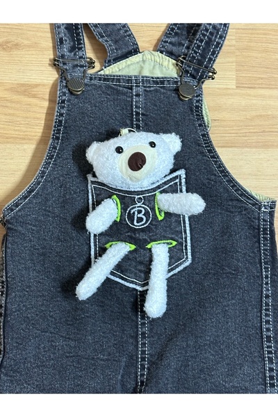 mini trends Salopet siyah denim kot Slopet unisex