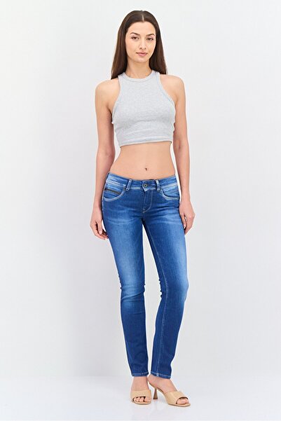 Pepe Jeans بنطلون جينز نسائي قابل للتمدد من نيو بروك، بقصّة Slim Fit، باللون الأزرق