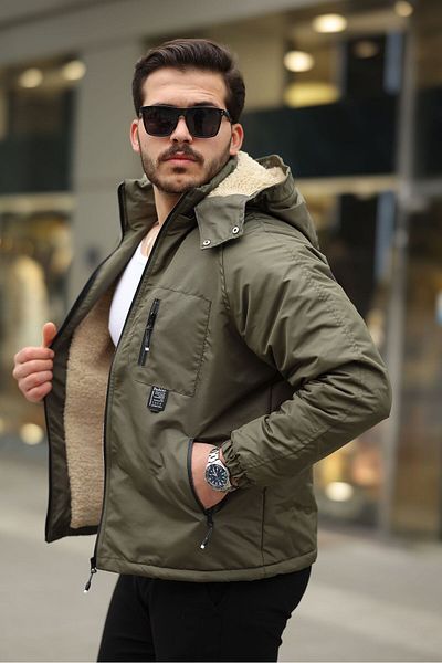 FLUEND MODA Men's Hood Detachable Cold and Windproof Jacket Coat