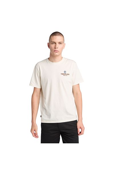 Timberland Μπλουζάκι Sky White, Λεπτομέρειες πίσω γραφικών
