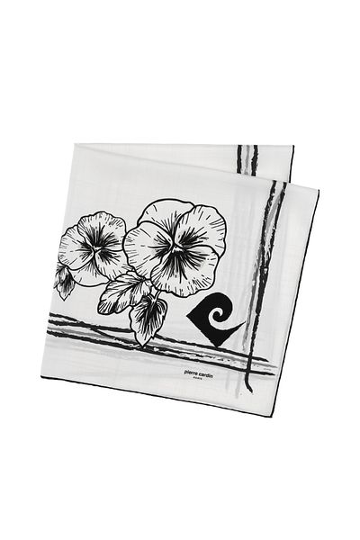 Pierre Cardin White Silk Scarf 50309621-Vr013