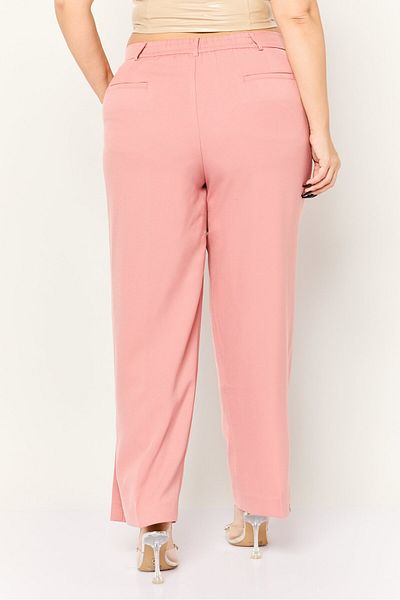 The Giving Movement Women Solid Pull On Palazzo Pants, Pale Pink