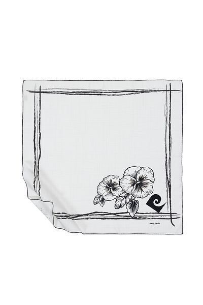 Pierre Cardin White Silk Scarf 50309621-Vr013