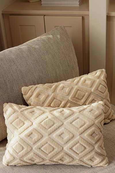 Pilloveland Husă de pernă dreptunghiulară din 2 bucăți „cu două fețe cu același model” brodat cu pumn 50*30 cm - Baklava