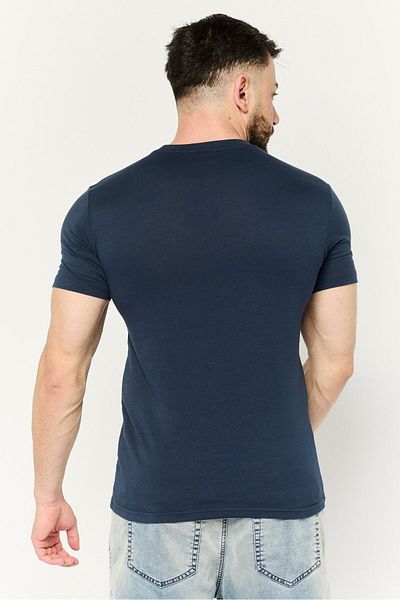 Cavalli Class Men Round Neck Short Sleeve Graphic Print T-shirt, Navy Combo