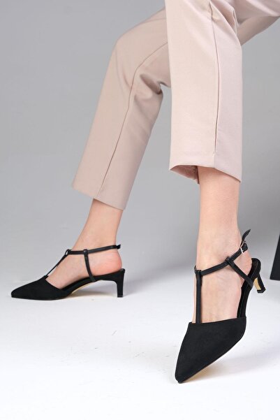 Mio Gusto Tyra Black Color Women's Heeled Shoes