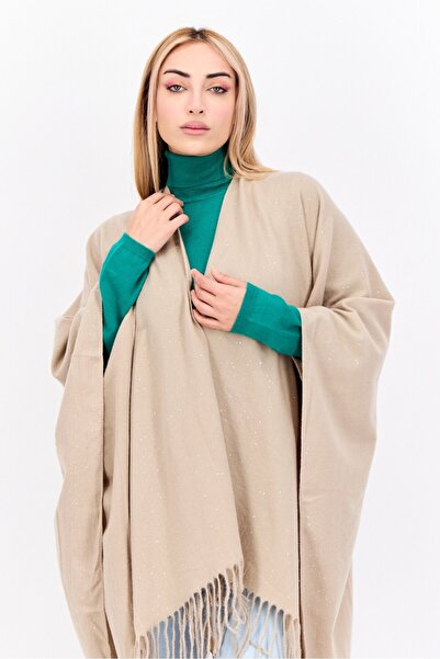 Adrienne Vittadini سترة بونشو سادة للنساء، لون بني