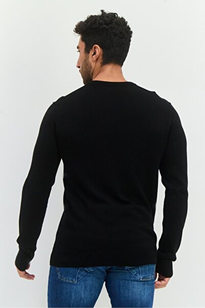 Perry Ellis Men Crew Neck Solid Sweater, Black