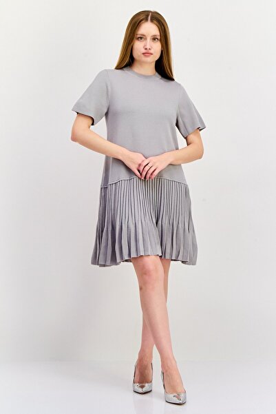 Esprit Women Textured Mini Dress, Grey