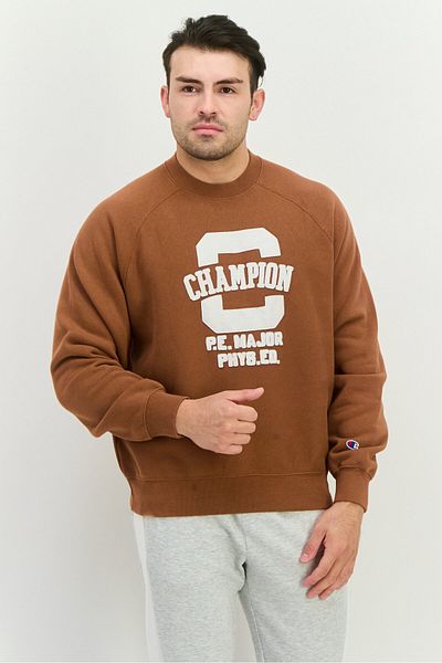 Champion Men Sportswear Fit Applique Logo Outdoor Sweatshirts, Brown