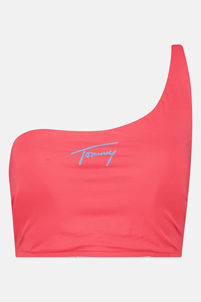 Tommy Jeans Women Brand Logo Lightly Padded Bikini Top, Pink