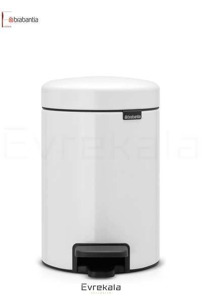 Brabantia Pedal Bin 3 Lt Brabantia White Trash Can -Authorized Evrekala- New Series