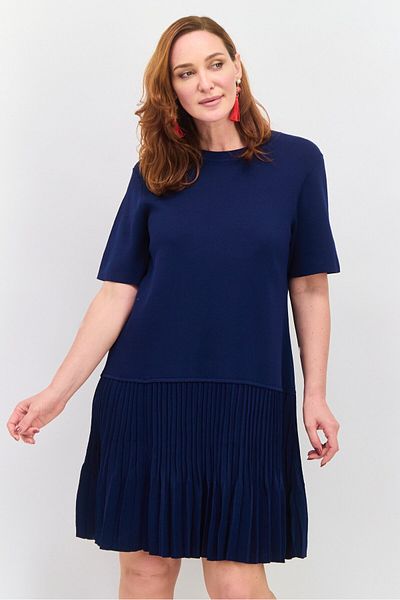 Esprit Women Textured Mini Dress, Navy