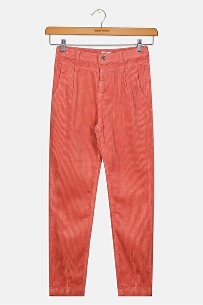 TAPE A L'OEIL بنطال مخملي مضلع للبنات، وردي وردي