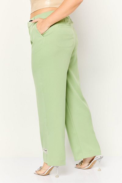 The Giving Movement Women Regular Fit Embroidered Logo Flare Pants, Sage