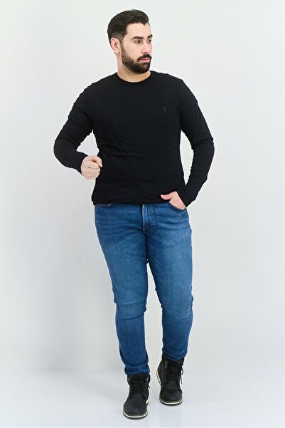 French Connection Men Crew Neck Long Sleeve Brand Logo T-Shirts, Black