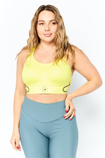adidas حمالة صدر رياضية خارجية مبطنة قليلاً للنساء من ستيلا مكارتني، باللون الأصفر