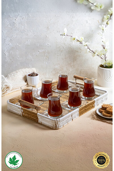 linmetal Dikdörtgen Hasır Tepsi, Kulplu Sunum Tepsisi, Servis Tepsisi, Modern...