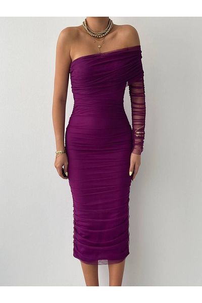 Kokosh moda Rochie din tul cu un singur umăr Polack