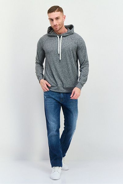Feat Men Hooded Long Sleeve Heather Sweatshirt, Grey