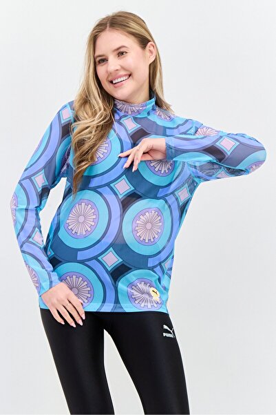 Puma Women Sportswear Fit Training Top, Blue Combo