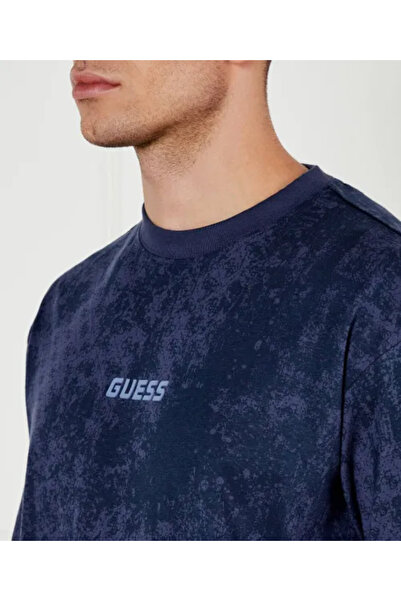 Guess Jeans Modré pánské tričko Gotam Guess jeans