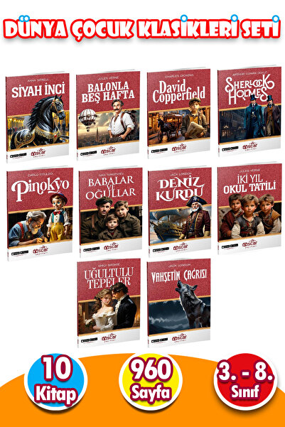 Harika Çocuk Yayınları Dünya Çocuk Klasikleri Seti 3. 4. 5. 6. 7. 8. Sınıf Ço...