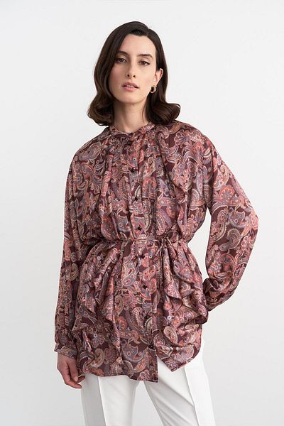 KADRİYE BAŞTÜRK Πουκάμισο Oli Motif Claret Red