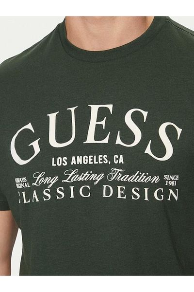 Guess Jeans Ανδρικό πράσινο μπλουζάκι jungle green τζιν Guess